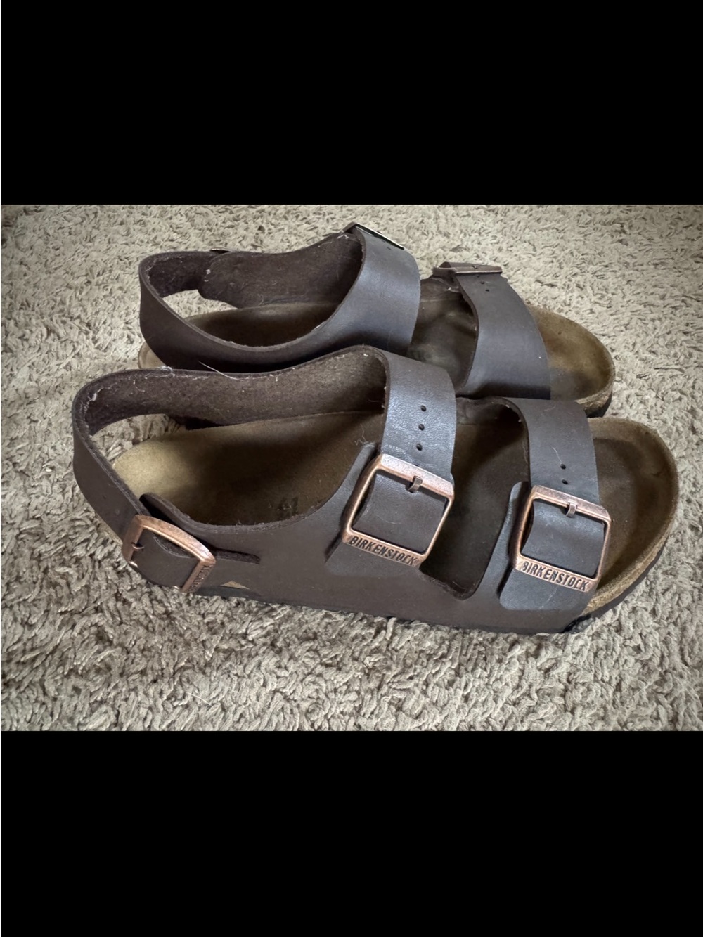 Birkenstock Women's - Dark Brown Double-Strap Buckle Sandal - Size 10